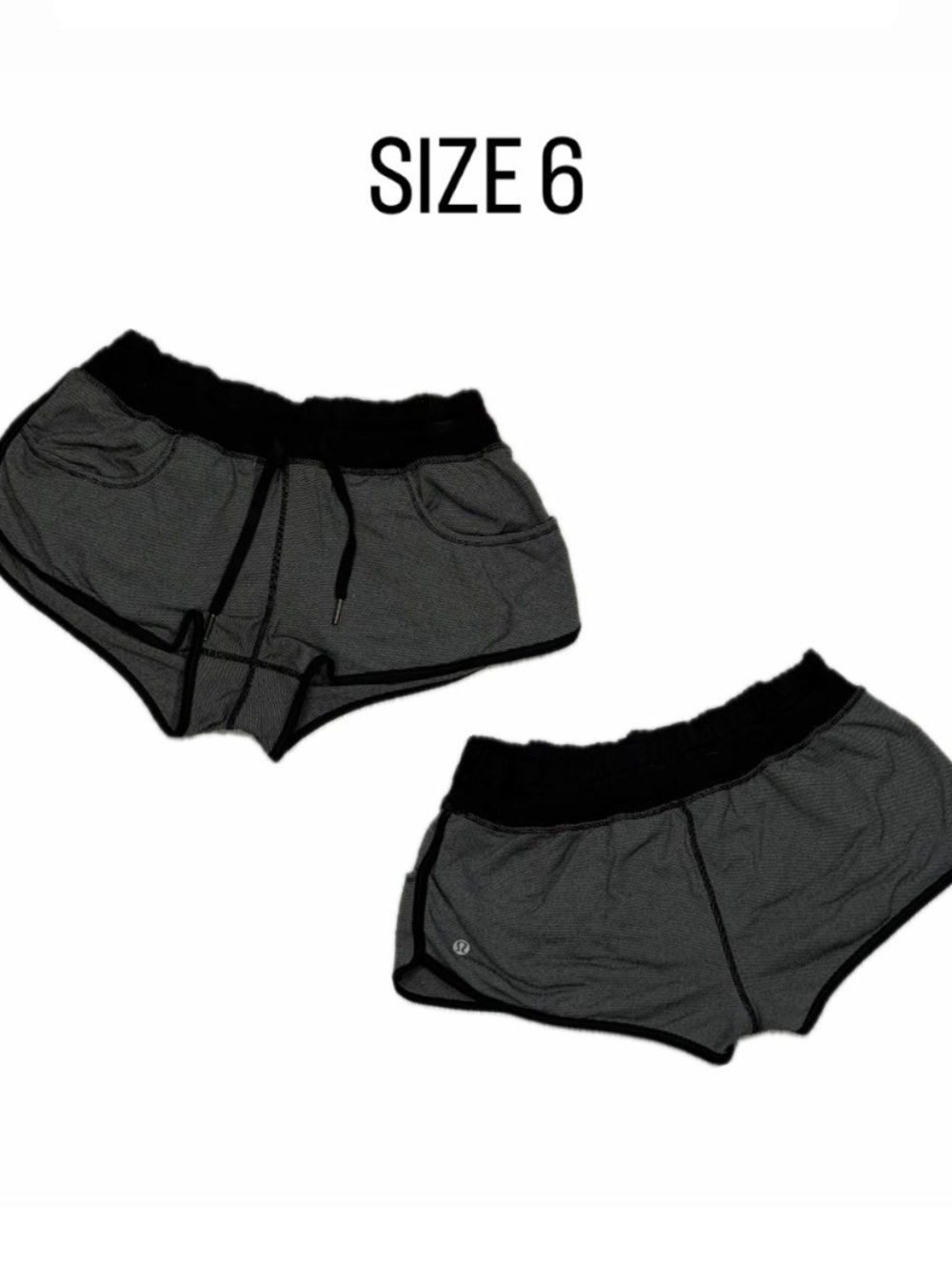 Lululemon Athletic Shorts Run Shorts - Size 6 -  Gray and Black Contrast.